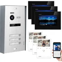 Balter EVO Aufputz Silber 7" WiFi Monitor Schwarz + Quick Video Türsprechanlage Set 3 Familienhaus