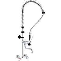 Hendi Küchenarmatur mit Auslauf und Dusche zur Wandmontage, Höhe 101 cm - 810293