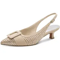 Marco Tozzi Damen Pumps Weboptik Zierschnalle 2-89500-46, Größe:39 EU, Farbe:Silber