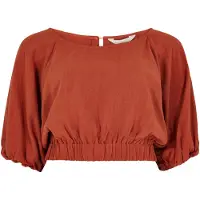 Apricot Klassische Bluse "Crop-Top" mit Ballonärmeln