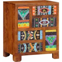 vidaXL Sideboard Mehrfarbig 50x35x60 cm Massivholz Akazie