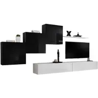 Meublorama AM-SWITCH 10-ZW SW 10*6C/91KG, 1 Regale, 5 Tür(en), Weiß, Mitteldichte Faserplatte (MDF), 400 mm, 3300 mm