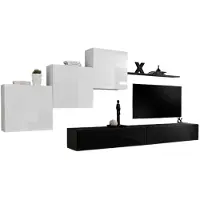 Meublorama AM-SWITCH 10-WS SW 10*6C/91KG, 1 Regale, 5 Tür(en), Schwarz, Mitteldichte Faserplatte (MDF), 400 mm, 3300 mm