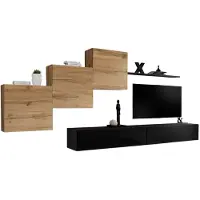 Meublorama AM-SWITCH 10-WTS SW 10*6C/91KG, 1 Regale, 5 Tür(en), Schwarz, Mitteldichte Faserplatte (MDF), 400 mm, 3300 mm