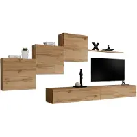 Meublorama AM-SWITCH 10-WT SW 10*6C/91KG, 1 Regale, 5 Tür(en), Braun, Mitteldichte Faserplatte (MDF), 400 mm, 3300 mm