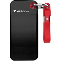 Verbatim Pocket SSD, 1 TB, USB Typ-C, 3.2 Gen 2 (3.1 Gen 2), 1000 MB/s, 10 Gbit/s, Schwarz, Rot