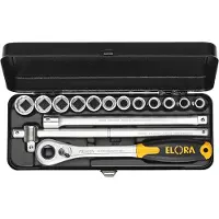 Elora Steckschlüssel-Satz 1/2", Sechskant, 14-teilig 7/16"-1" AF, -771-LKAU