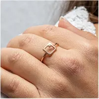 Cai Ring 925/- Sterling Silber Zirkonia weiß rotvergoldet Rot