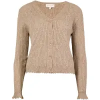 Apricot Cardigan "Gerippte Strickjacke mit Wellenkante" in unifarben