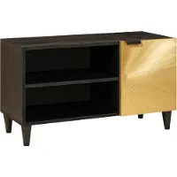 vidaXL TV-Schränk Schwarz und Gold 80 x 33 x 46 cm Holzwerkstoff