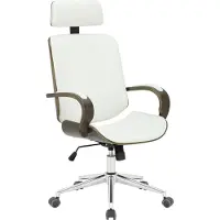 DELUKE Bürostuhl Chefsessel KINGO Grau - 118x70x70, Weiß/Grau | Kunstleder | Metall Gestell | ergonomische Bürostühle Homeoffice Stuhl mit Rollen