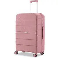 Sc SKYCASES Urban Adventurer - Mittelgroßer Reisekoffer - Zahlenschloss - 44x27x66cm - 78L - Reisekoffer mit Kofferschloss - Spinner-Räder - Pink V2