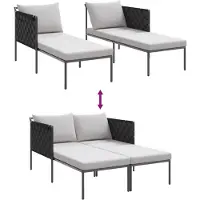 vidaXL Sonnenliege Pulverbeschichteter Stahl Anthrazit