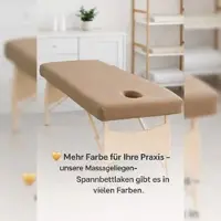 EXKLUSIV HEIMTEXTIL Massageliege Frottee Spannbettlaken mit Nasenschlitz Marke 70-80 cm x190-200 cm Sand