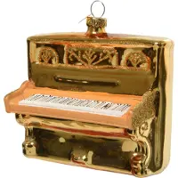 Christmas Decoration Christbaumschmuck Glas Klavier 10cm - Gold