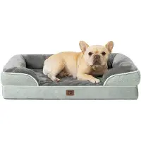 OEM Orthopädisches Hundebett, 76x51x15cm, Wasserdicht, Antirutsch, Graugrün