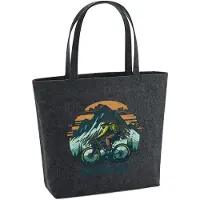Hellweg Druckerei Huuraa Filzshopper Mountain Bike Berge 22 Liter Charcoal Melange Filztasche Geschenkidee
