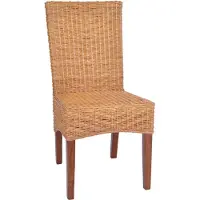 MiaMöbel Esszimmerstuhl 46x98x45 cm Modern Rattan Honig