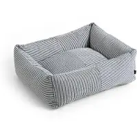 HAY - Hundekorb Zip Small - H21 x B52 x L60 cm - Blau & Weiße Streifen