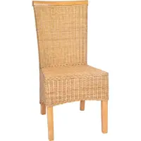MiaMöbel Rattanstuhl 'Larissa' natur Massivholz, Rattan Mango