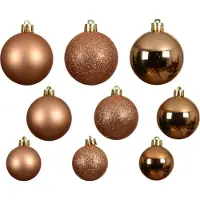 Christmas Decoration Weihnachtskugeln Kunststoff 4-6cm Mix 30er Set - Brandy