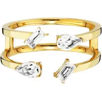 Cai Ring 925/- Sterling Silber Weißtopas weiß Glänzend 0,74ct Gelb