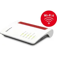 AVM Box 7510, Wi-Fi 6 (802.11ax), Einzelband (2,4GHz), Ethernet/LAN, ADSL, Weiß, Tabletop-Router