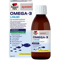 Queisser Pharma GmbH & Co. KG Doppelherz system Omega-3 Liquid Seefischöl flüssig mit Zitronen-Geschmack, 150 ml Lösung