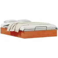 Syfax Ottoman Bettgestell mit Stauraum Wachsbraun 160 x 200 cm