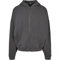 Urban Classics lässiger Herren Hoodie Reißverschluss Rippbündchen 300 g/m² mit Baumwolle Grau