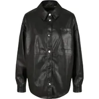 Urban Classics Hemdbluse "Damen Ladies Faux Leather Overshirt"