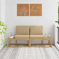 vidaXL Möbel Outdoor End Sofa mit Kissen 2 Stück Weiß Massivholz AkazieGartenstühle - Gartenstühle c8562