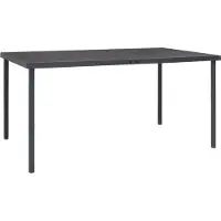 vidaXL Möbel Outdoor-Esstisch Anthrazit 150x90x74 cm Stahl - Gartentische &1789