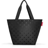 Reisenthel shopper M, Einkaufstasche, Tragetasche, Tasche, Glossy Dots Black, 15 L, ZS7075