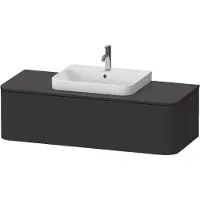 Duravit Happy D.2 Plus Konsolenwaschtischunterbau wandhängend, 1300x550 mm, 1 Auszug, für Aufsatzbecken Position mittig, HP4942M8080, Farbe: graphit supermatt