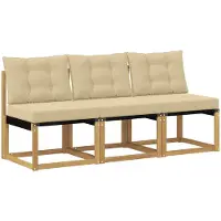 vidaXL 3 stk. Outdoor Mittelsofa Massivholz Akazie und Textilene Stoff
