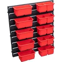 Qbrick System Container Set Nr. 3 Werkstattwand 39 x 35 cm mit 10 Behältern für PRO Organizer 100 Expert / 200 Expert / PRO Drawer 3