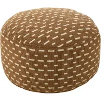 OEM Runder Outdoor-Poef aus Polyester braun/weiß