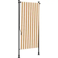 vidaXL Außenrollo Orange und Weiß 120x270 cm Stoff und Stahl