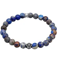 KUZZOI Armband 925 Sterling Silber Kugel in Dunkelblau | Gr.: 21 cm