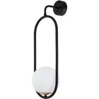 Jupiter Wandleuchte IGON 1729 Moderner Stil 1-flammig E14 Schwarz Stahl Glas Wandlampe für Wohnzimmer Schlafzimmer Flur