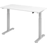 Hjh OFFICE PRO XMST 614 S - 140 x 67 elektrisch h?henverstellbar Wei?/Silber