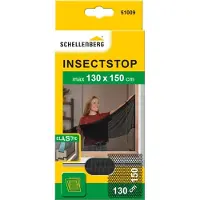 SCHELLENBERG Fliegengitter ELASTIC, für Fenster mit Wetterschenkel, Insektenschutz ohne bohren, anthrazit, 130 x 150 cm, 51009