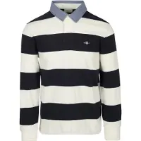 Gant Poloshirt Reg Chambray Stripe Heavy Rugger Herren Eggshell / Dark Blue 25-XXXL