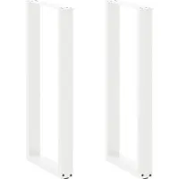 vidaXL Bartischbeine U-Form 2 Stk. Weiß 40x(100-101) cm Stahl