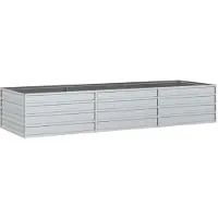vidaXL Garten-Hochbeet 240x80x45 cm Verzinkter Stahl Silber