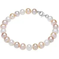 Valero Pearls Armband - Sterling Silber Perlen-Armband Süßwasser-Zuchtperl - Gr. 17 CM - in Mehrfarbig - für Damen