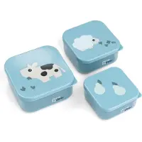 Done by Deer Snackboxen - Tiny Farm - 3er-Pack - Blau - - One Size - Brotdosen