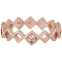 Cai Ring 925/- Sterling Silber Zirkonia Glänzend CAI Rot