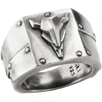 Cai Ring 925/- Sterling Silber ohne Stein oxydiert Silbergrau